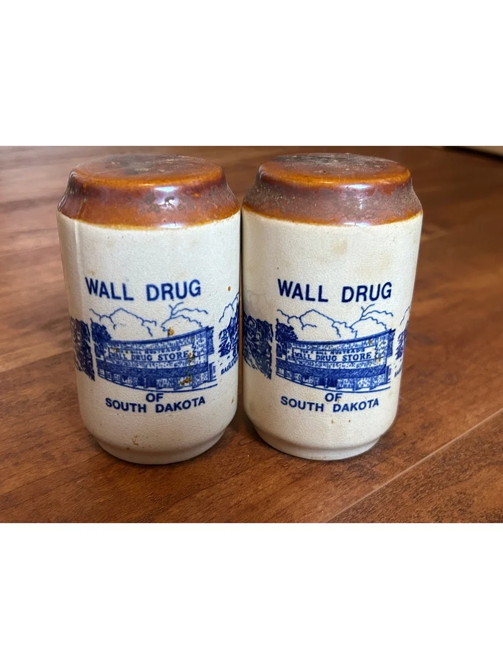 Vintage Wall Drug South Dakota Salt and Pepper Shakers Ceramic Set